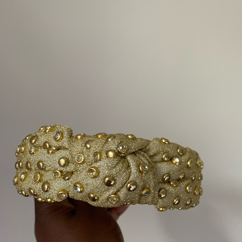 BNWOT Lele Sadoughi gold crystal headband
